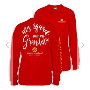Simply Southern Red Grandma Squad Shirt long sleeve tee shirt